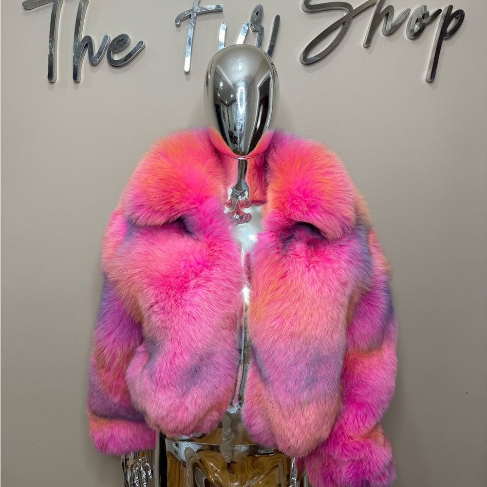 COPY - Luxury Rumors Pink Fox Fur Bomber jacket